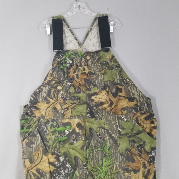 Mossy Oak Fieldstaff Camo Overalls Mens 46x30 Green Brown Hunting Outdoor - Picture 2 of 13